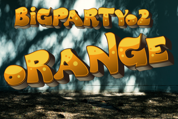 BigPartyO2 Orange: A Vibrant 3D Color Font for Bold Projects