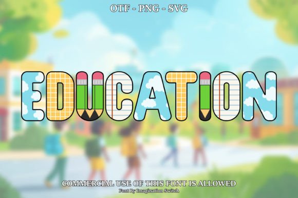 Education: A Colorful Creative Font for Modern Projects