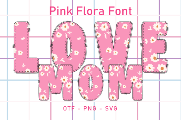 Love Mom: A Handwritten Font with Heart and Pattern